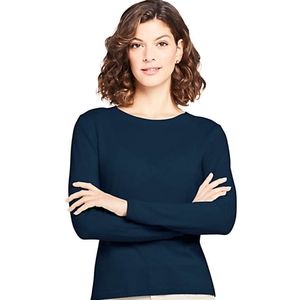 Lands End Navy Cashmere Crewneck Sweater